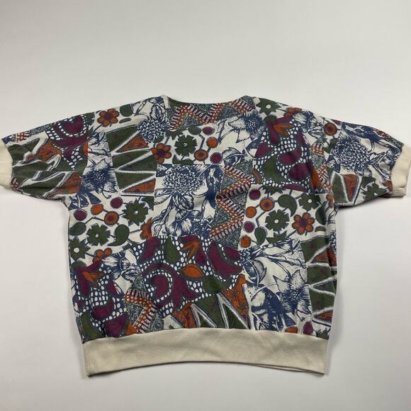 Vintage Floral Abstract Wildlife Nature Womens Henley 80s Shirt Fits like Medium - Picture 2 of 8